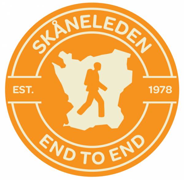 Round patch, yellow, Sk&aring;neleden End to end
