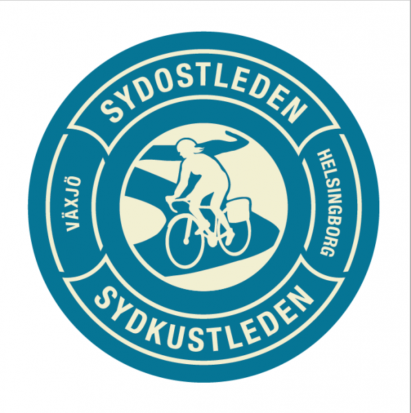 Round patch, blue, Sydostleden & Sydkustleden